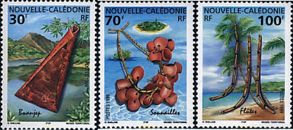 Sellos: 60222 MNH NUEVA CALEDONIA 1999 INTRUMENTOS MUSICALES TRADICIONALES