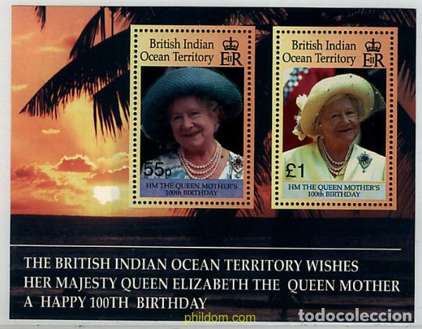 Sellos: 60329 MNH OCEANO INDICO BRITANICO 2000 CENTENARIO DE LA REINA MADRE