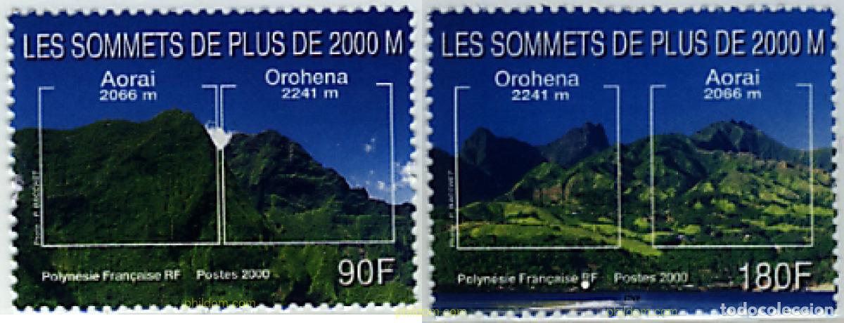Sellos: 60582 MNH POLINESIA FRANCESA 2000 LOS PICOS DE MAS DE 2000 METROS