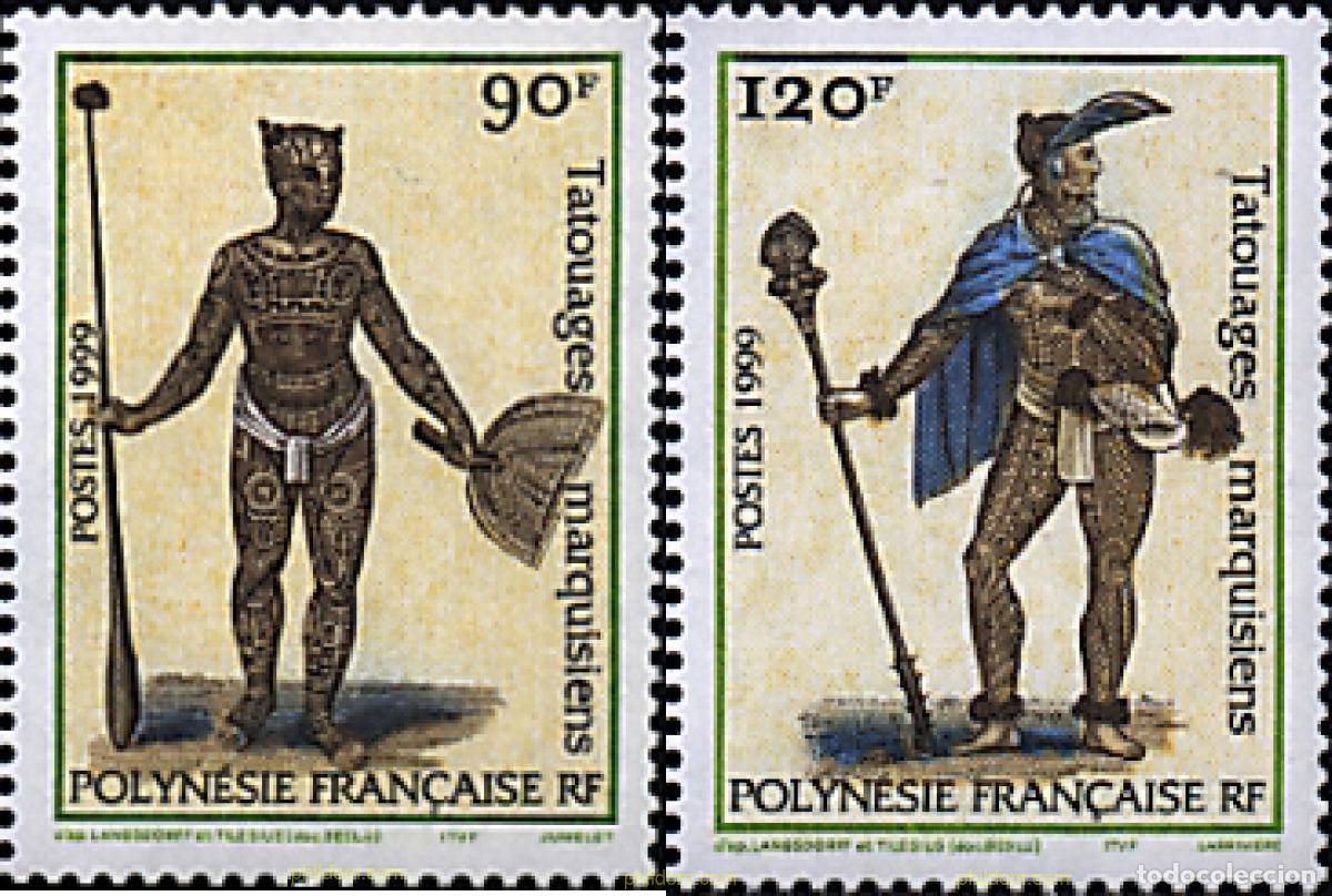 Sellos: 60592 MNH POLINESIA FRANCESA 1999 TATUAJES DE LAS ISLAS MARQUESAS