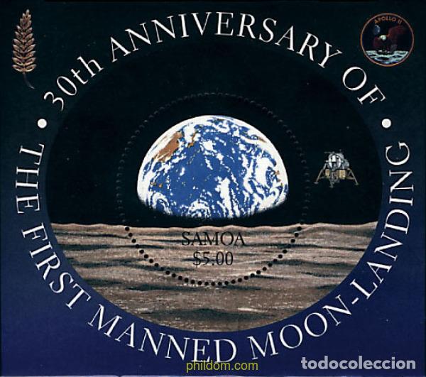 Sellos: 93058 MNH SAMOA 1999 30 ANIVERSARIO DEL PRIMER HOMBRE EN LA LUNA