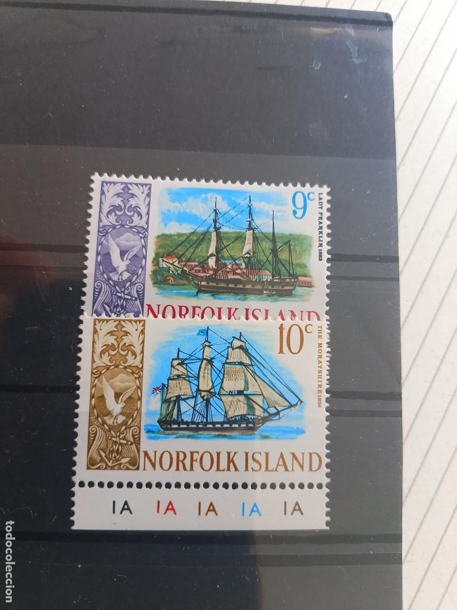 Sellos: Norfolk Island, veleros. 2 sellos nuevos perfectos