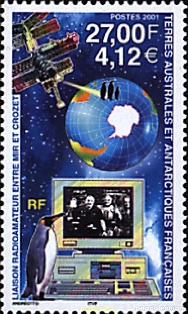 Sellos: 63876 MNH ANTARTIDA FRANCESA 2001 ENLACE POR RADIOAFICIONADO ENTRE LA ESTACION MIR Y CROZET