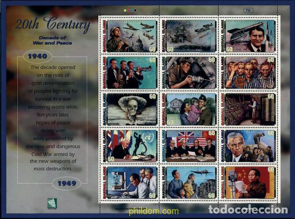 Sellos: 275895 MNH MARSHALL Islas 1998 EVENTOS DEL SIGLO XX (1940-1949)