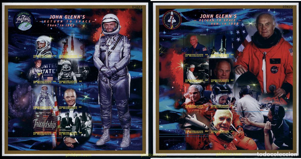 Sellos: 275922 MNH MICRONESIA 1998 JOHN GLENN, PRIMER AMERICANO EN ORBITA TERRESTRE