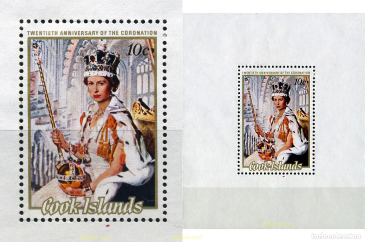 Sellos: 202812 MNH COOK Islas 1973 20 ANIVERSARIO DE LA CORONACION DE ISABEL II
