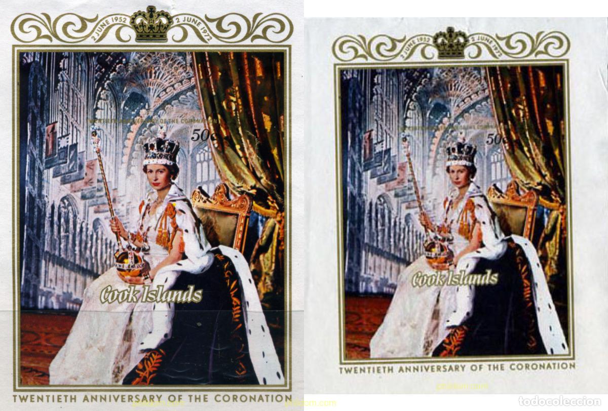 Sellos: 202814 MNH COOK Islas 1973 20 ANIVERSARIO DE LA CORONACION DE ISABEL II