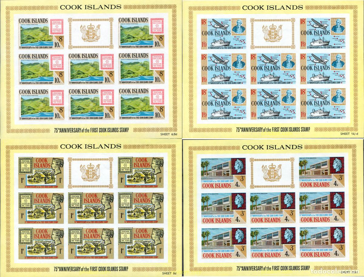 Selos: 258536 MNH COOK Islas 1967 75 ANIVERSARIO DEL PRIMER SELLO DE LAS ISLAS COOK