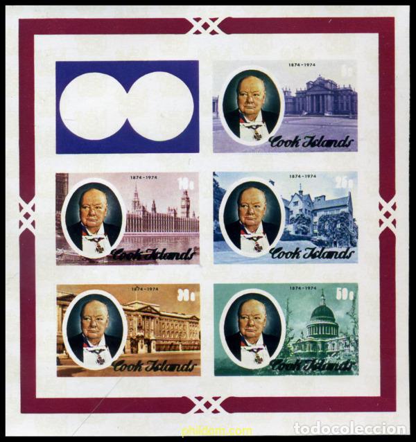 Sellos: 206610 MNH COOK Islas 1974 CENTENARIO DEL NACIMIENTO DE SIR WINSTON CHURCHILL