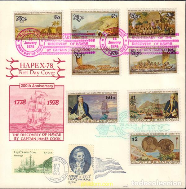 Sellos: 423629 MNH COOK Islas 1978 BICENTENARIO DEL DESCUBRIMIENTO DE LAS ISLAS HAWAI