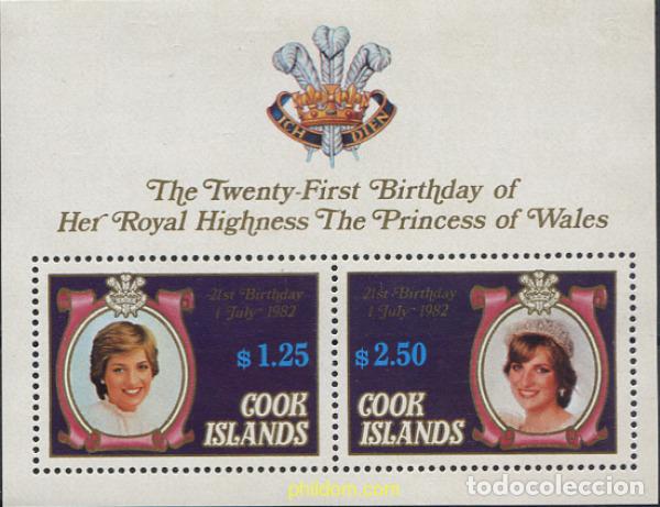 Stamps: 65683 MNH COOK Islas 1982 21 ANIVERSARIO DEL NACIMIENTO DE LA PRINCESA DIANA DE GALES