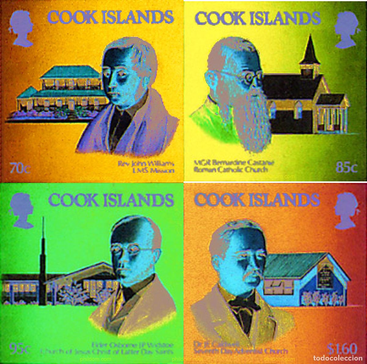 Stamps: 65749 MNH COOK Islas 1990 MISIONEROS Y RELIGIOSOS EN LAS ISLAS COOK
