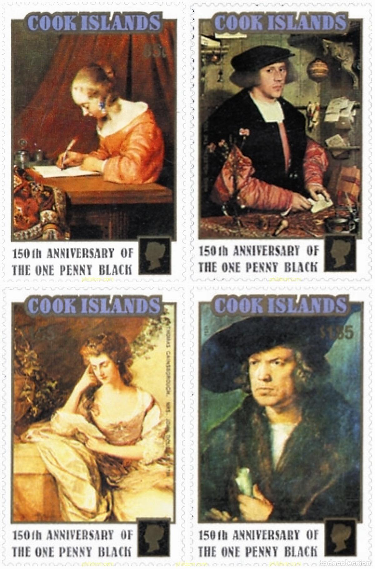 Sellos: 65750 MNH COOK Islas 1990 150 ANIVERSARIO DEL SELLO. STAMP WORLD LONDON 90. EXPOSICION FILATELICA I