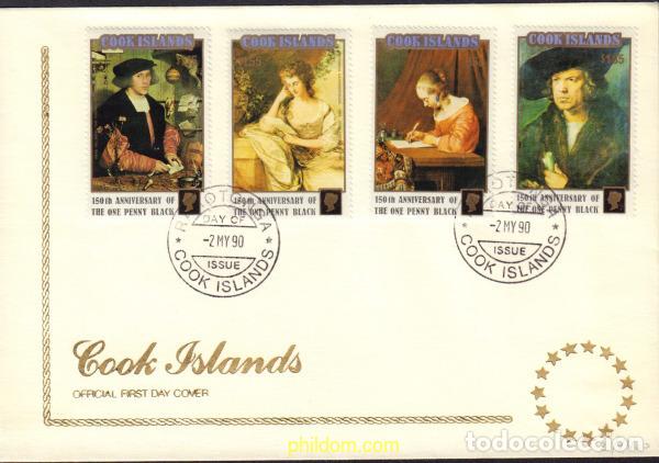 Sellos: 375759 MNH COOK Islas 1990 150 ANIVERSARIO DEL SELLO. STAMP WORLD LONDON 90. EXPOSICION FILATELICA