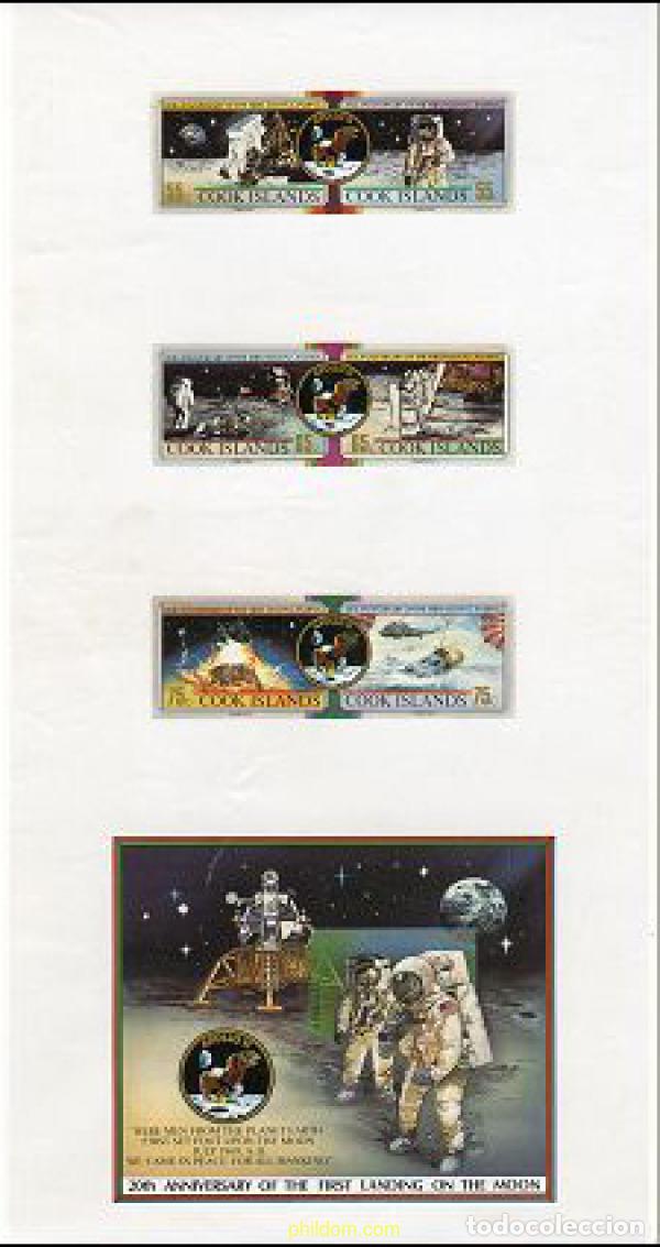 Sellos: 224276 MNH COOK Islas 1989 20 ANIVERSARIO DEL PRIMER HOMBRE EN LA LUNA
