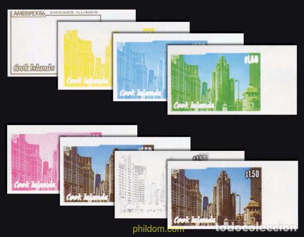 Sellos: 206808 MNH COOK Islas 1986 AMERIPEX 86. EXPOSICION FILATELICA INTERNACIONAL