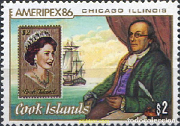 Sellos: 660431 MNH COOK Islas 1986 AMERIPEX 86. EXPOSICION FILATELICA INTERNACIONAL