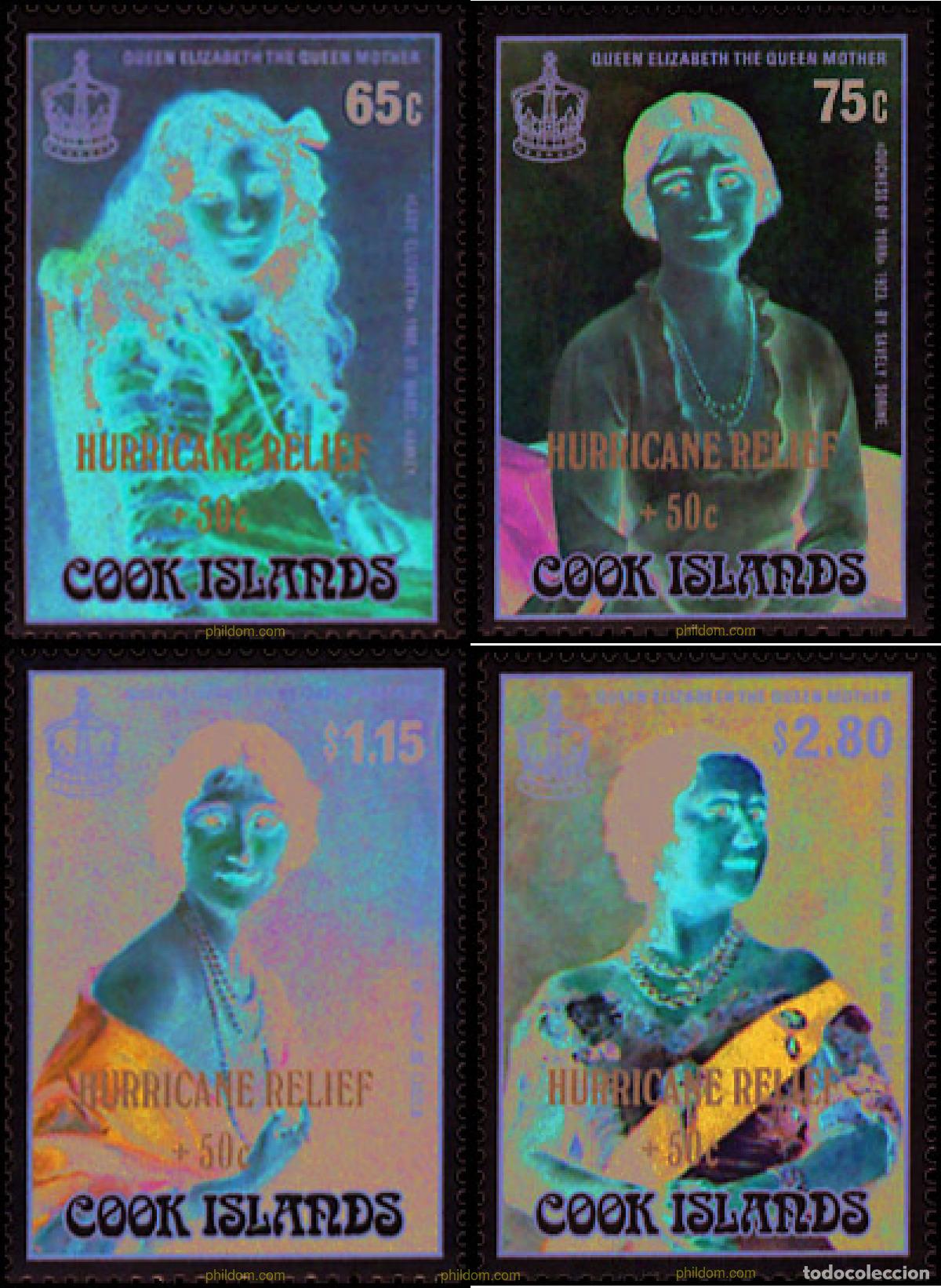 Sellos: 606100 MNH COOK Islas 1987 PRO VICTIMAS DEL HURACAN
