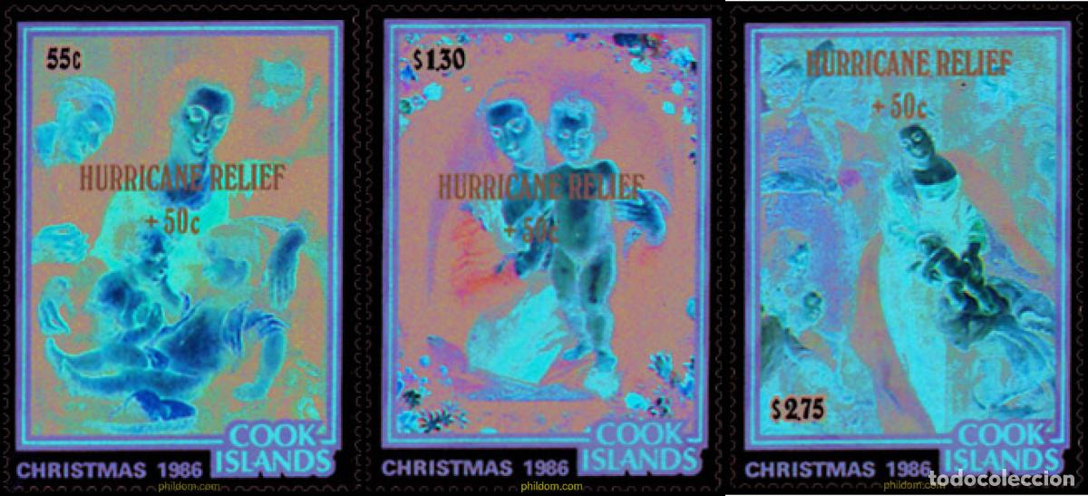 Sellos: 606101 MNH COOK Islas 1987 PRO VICTIMAS DEL HURACAN