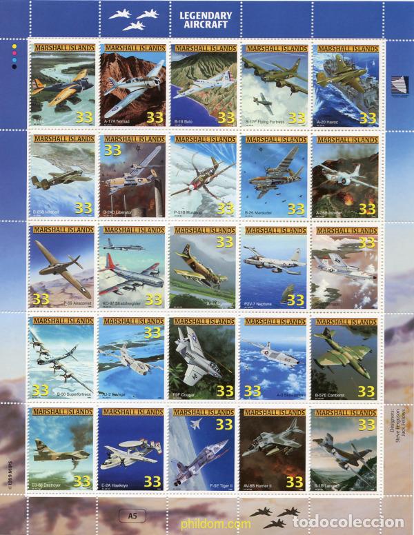 Sellos: 275850 MNH MARSHALL Islas 1999 AVIONES MILITARES