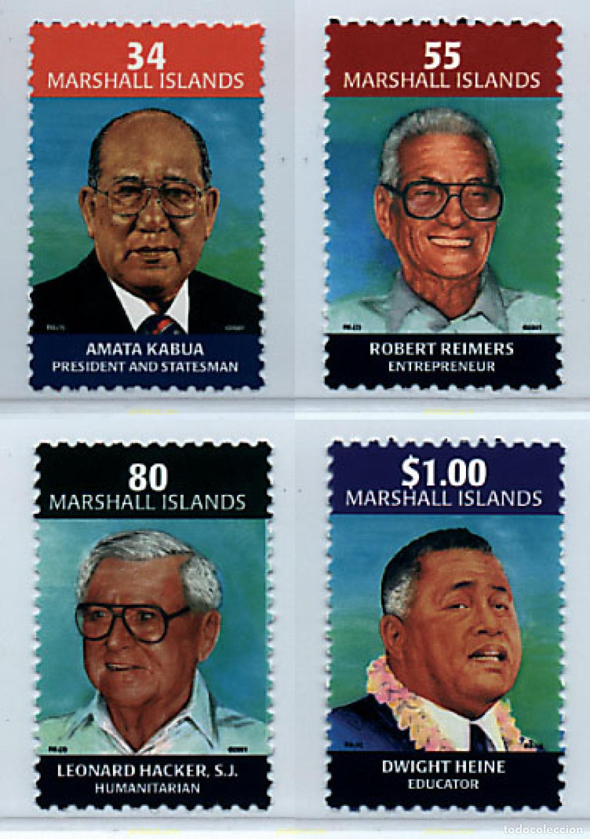 Stamps: 74713 MNH MARSHALL Islas 2001 PERSONALIDADES