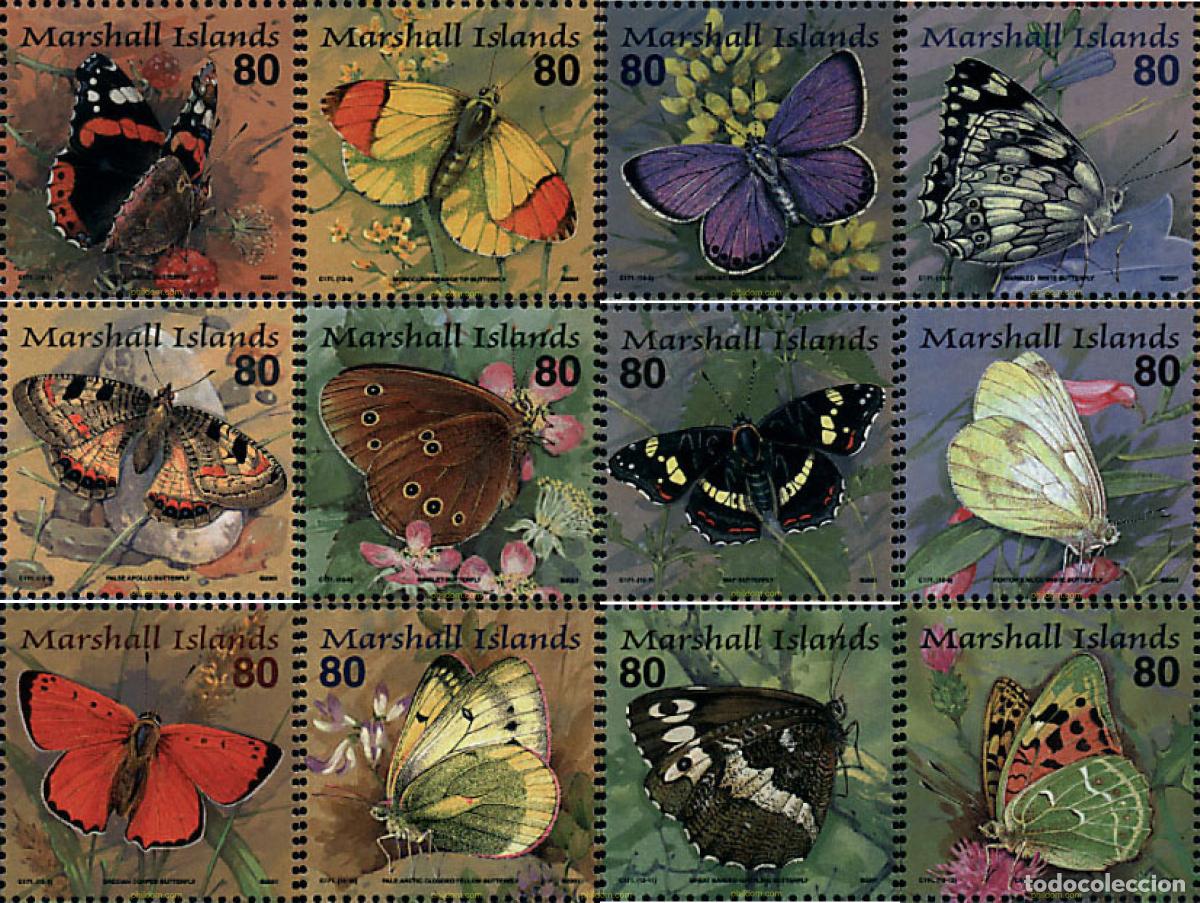 Sellos: 95508 MNH MARSHALL Islas 2001 MARIPOSAS