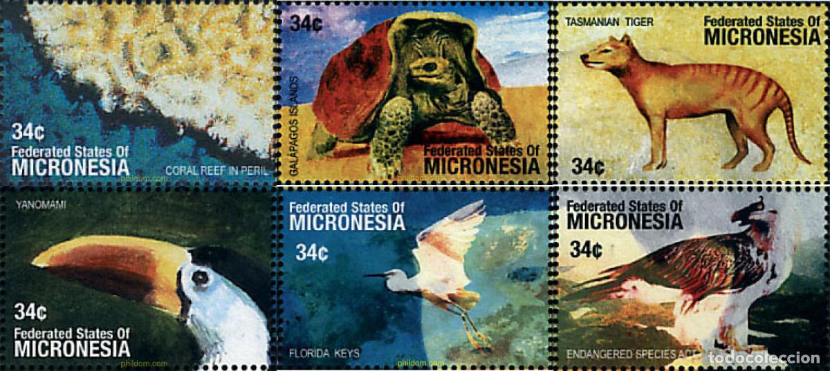 Sellos: 344054 MNH MICRONESIA 2001 PROTECCION DE LA FAUNA