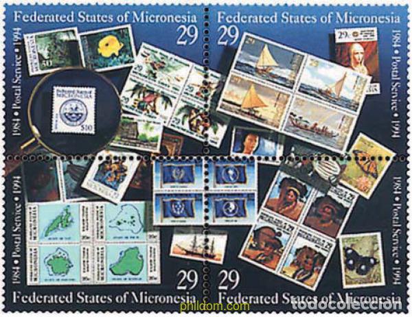 Sellos: 5502 MNH MICRONESIA 1994 10 ANIVERSARIO DEL SERVICIO POSTAL