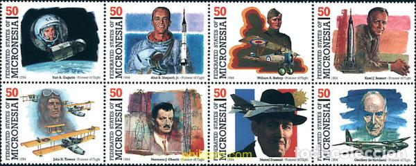 Sellos: 5123 MNH MICRONESIA 1994 PIONEROS DE LA AVIACION