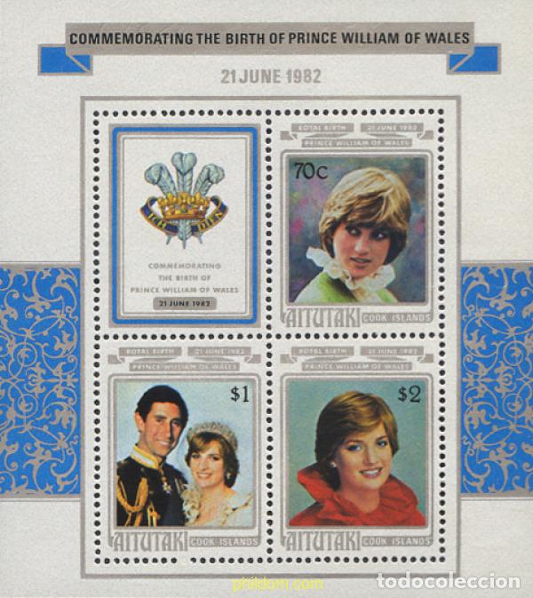 Sellos: 73519 MNH AITUTAKI 1982 NACIMIENTO DEL PRINCIPE GUILLERMO