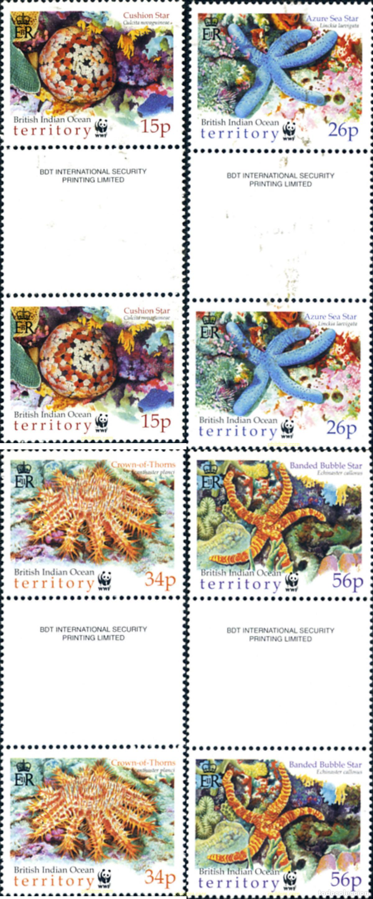Sellos: 3947 MNH OCEANO INDICO BRITANICO 2001 ESTRELLAS DE MAR