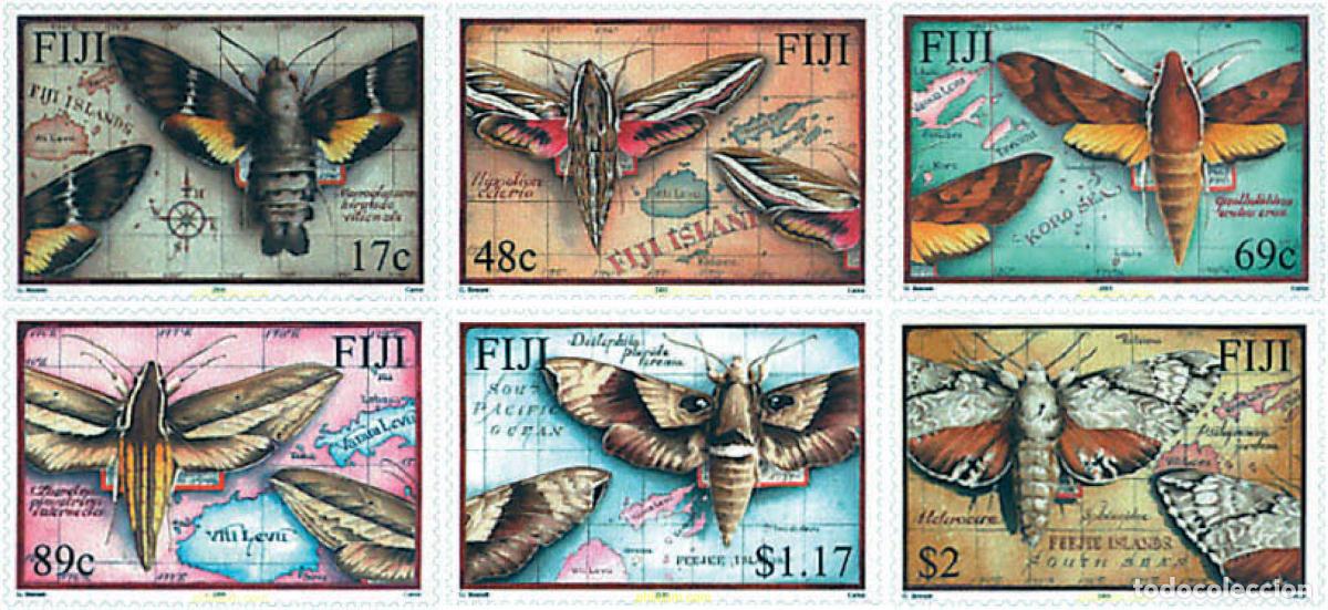Sellos: 78005 MNH FIJI 2001 MARIPOSAS NOCTURNAS