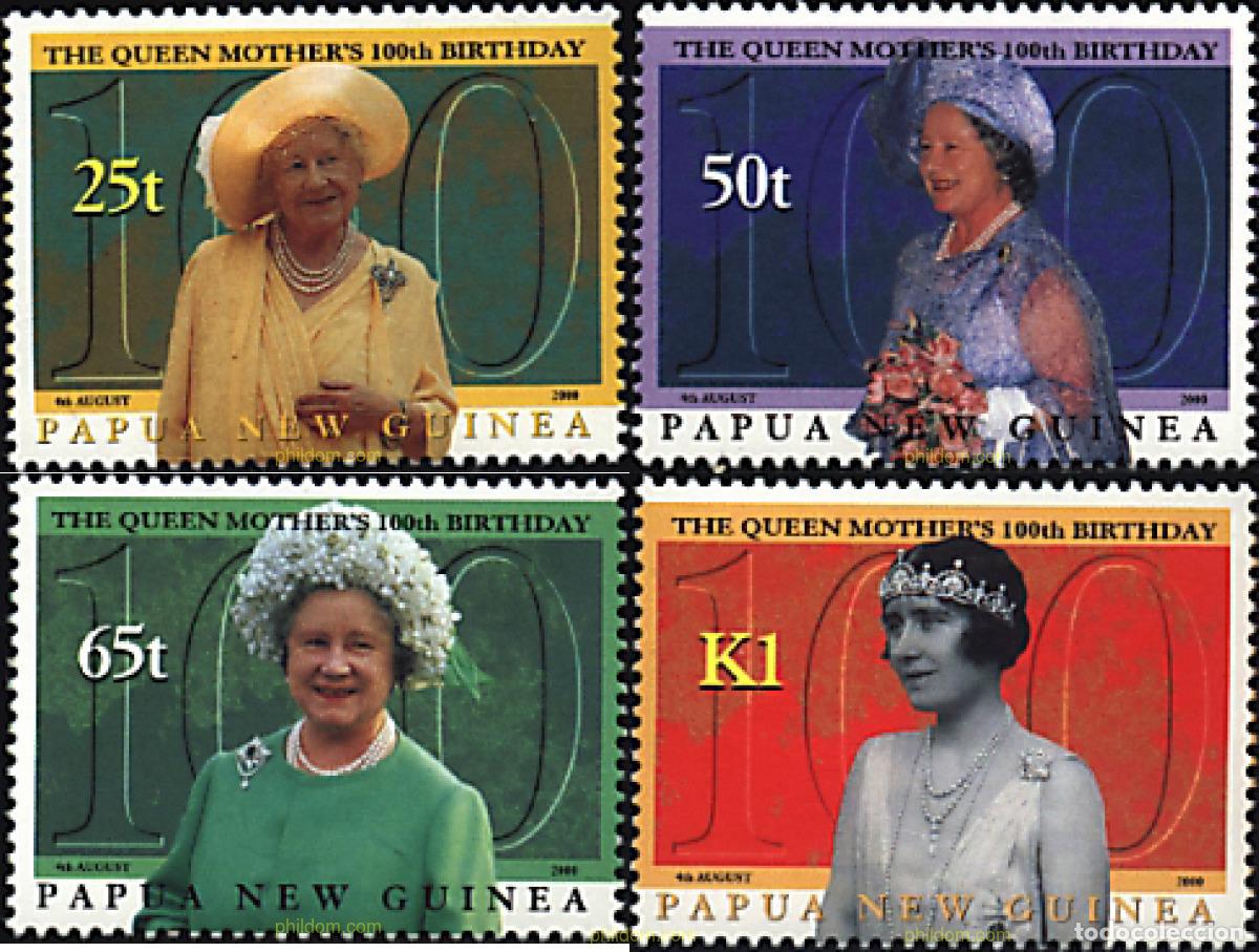 Sellos: 76488 MNH PAPUA NUEVA GUINEA 2000 CENTENARIO DEL NACIMIENTO DE LA REINA MADRE