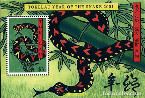 Sellos: 86465 MNH TOKELAU 2001 A&Ntilde;O LUNAR CHINO - A&Ntilde;O DE LA SERPIENTE