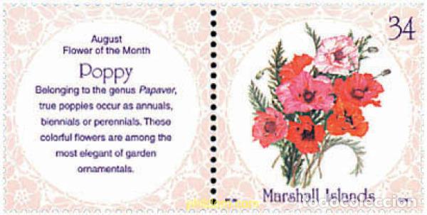 Sellos: 95516 MNH MARSHALL Islas 2001 FLOR DE AGOSTO