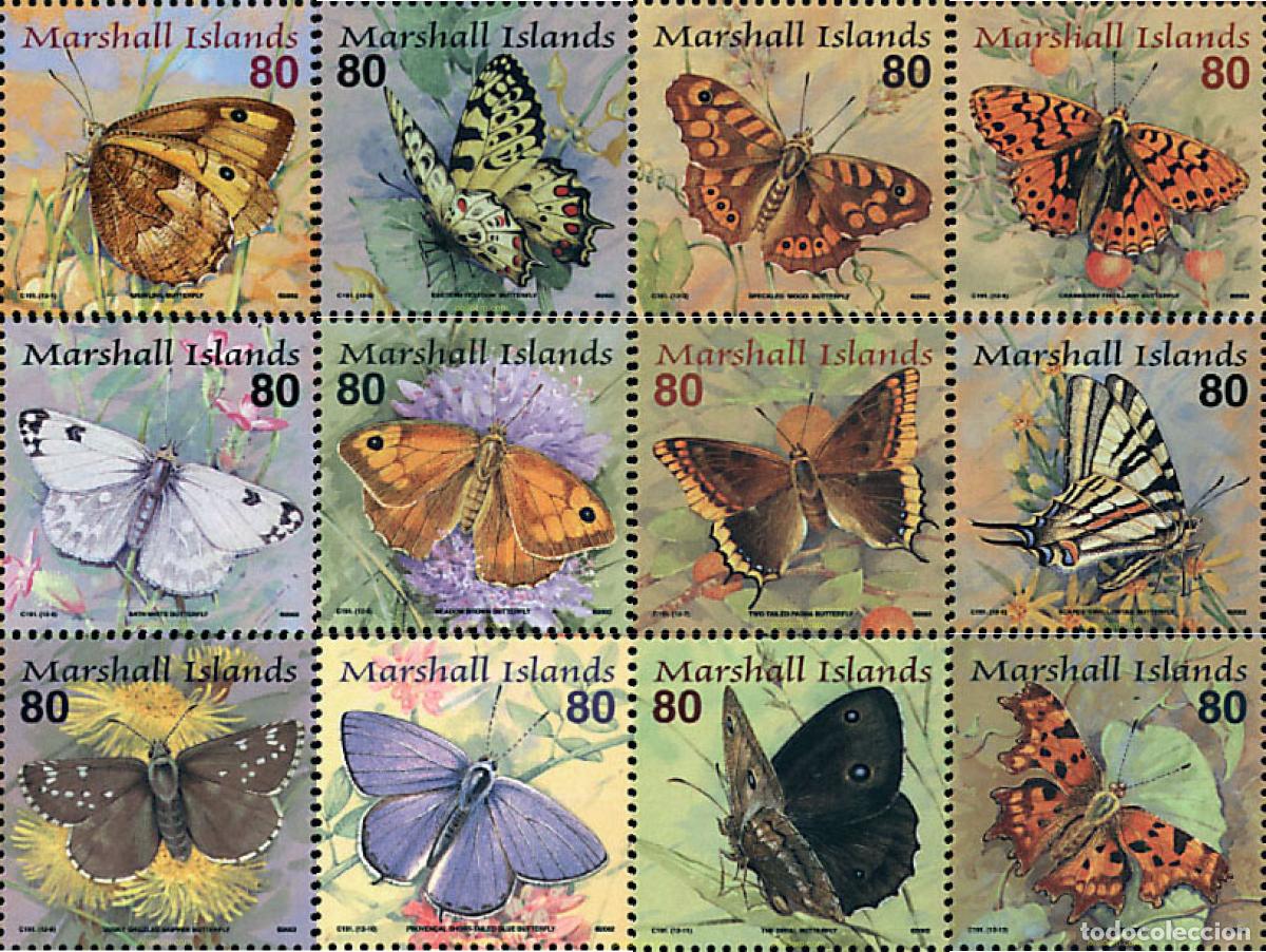 Sellos: 138680 MNH MARSHALL Islas 2002 MARIPOSAS