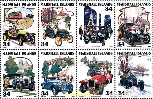Sellos: 5576 MNH MARSHALL Islas 2001 AUTOMOVILES ANTIGUOS