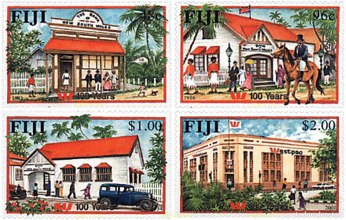 Sellos: 80773 MNH FIJI 2001 CENTENARIO DEL BANCO WESTPAC