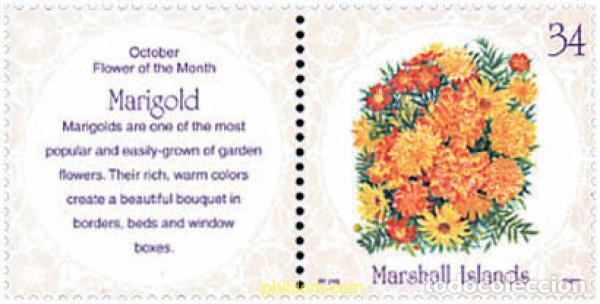 Sellos: 95521 MNH MARSHALL Islas 2001 FLOR DE OCTUBRE