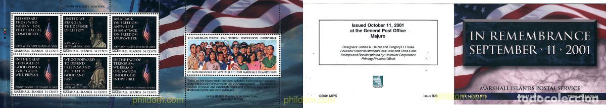Sellos: 1831 MNH MARSHALL Islas 2001 EN MEMORIA DEL 11 DE SEPTIEMBRE 2001