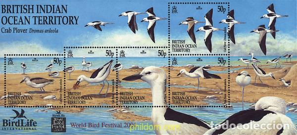 Sellos: 93401 MNH OCEANO INDICO BRITANICO 2001 BIRDLIFE. FESTIVAL MUNDIAL DE PAJAROS