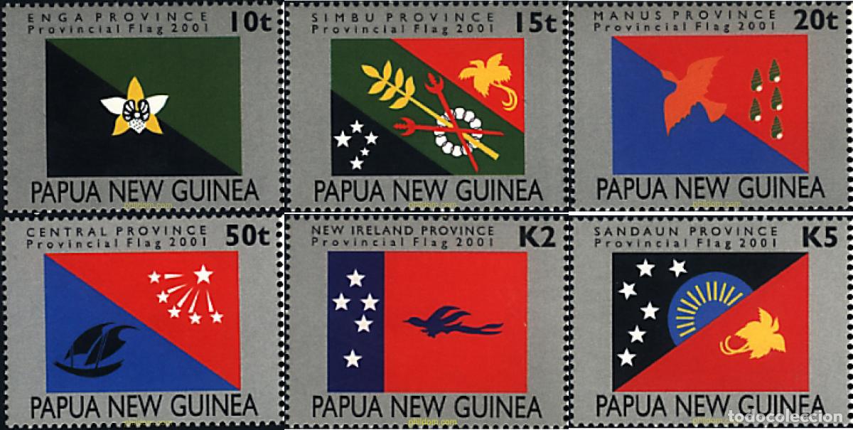 Sellos: 81518 MNH PAPUA NUEVA GUINEA 2001 BANDERAS DE PROVINCIAS