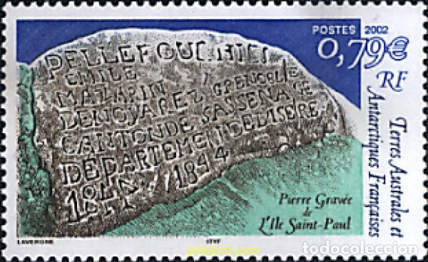 Sellos: 86449 MNH ANTARTIDA FRANCESA 2002 PIEDRA GRABADA DE LA ISLA DE SAINT-PAUL