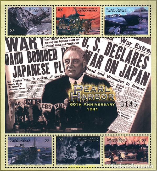Sellos: 620343 MNH MICRONESIA 2001 60 ANIVERSARIO DE PEARL HARBOUR
