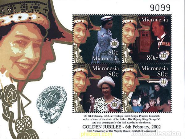 Sellos: 294147 MNH MICRONESIA 2002 50 ANIVERSARIO DEL ACCESO AL TRONO DE ISABEL II