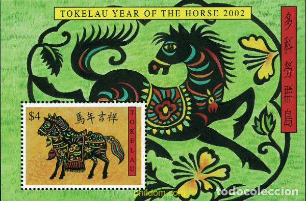 Sellos: 98167 MNH TOKELAU 2002 A&Ntilde;O LUNAR CHINO - A&Ntilde;O DEL CABALLO - EXPOSICION FILATELICA INTERNACIONAL -