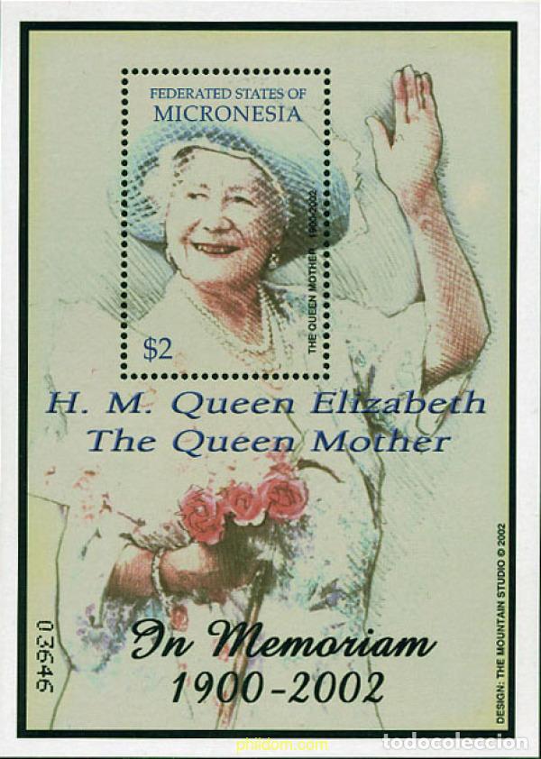 Sellos: 100393 MNH MICRONESIA 2002 HOMENAJE A LA REINA MADRE