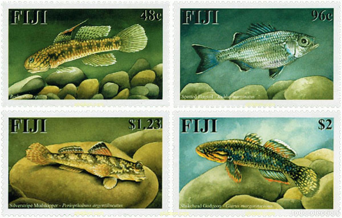 Sellos: 100612 MNH FIJI 2002 PECES DE AGUA DULCE
