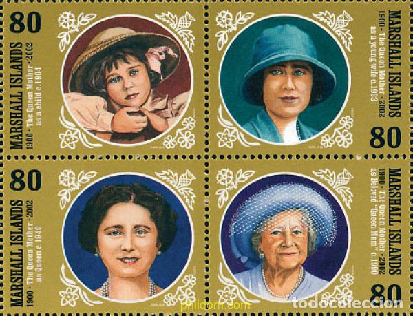 Sellos: 101240 MNH MARSHALL Islas 2002 HOMENAJE A LA REINA MADRE