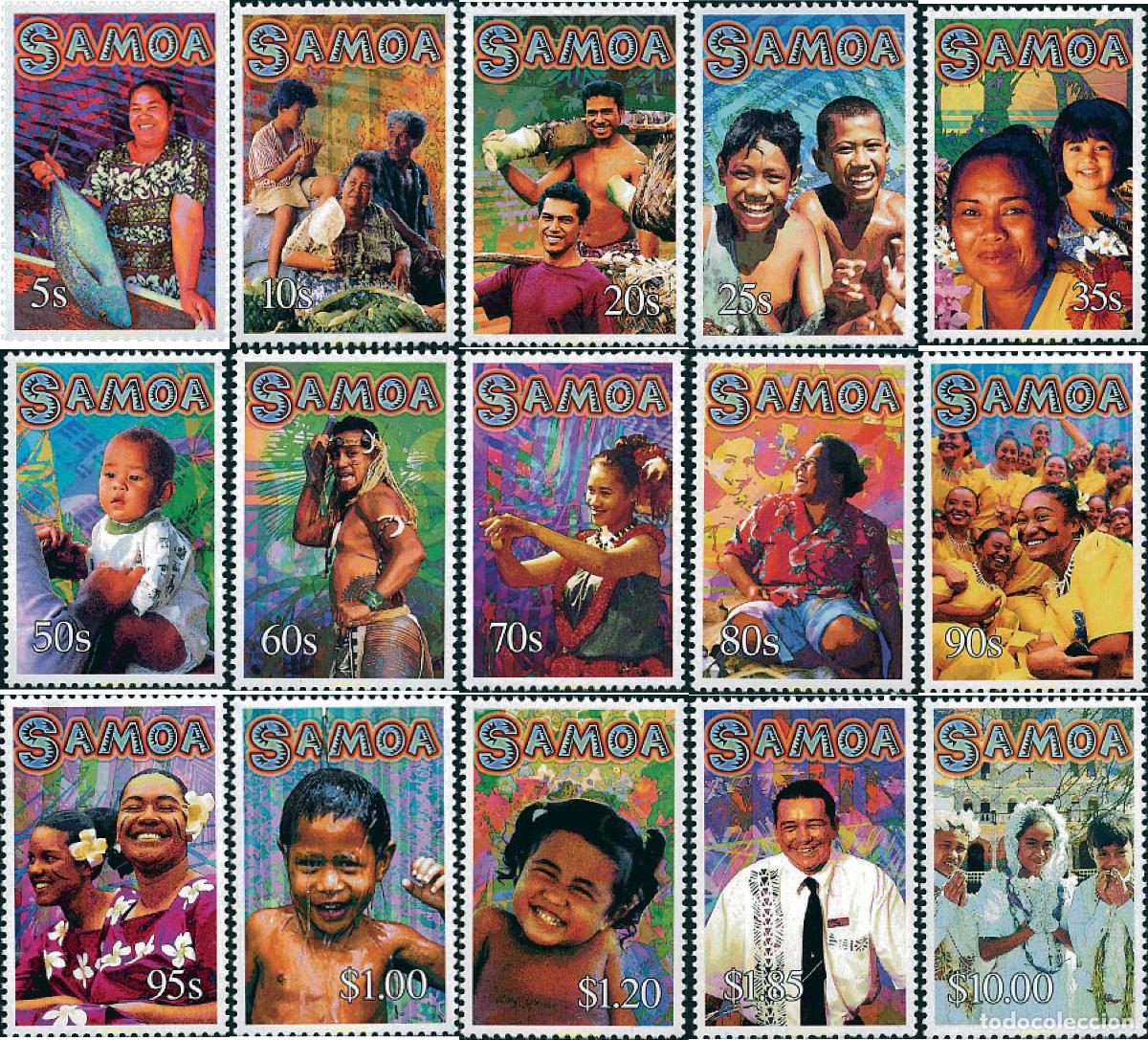 Sellos: 110425 MNH SAMOA 2002 ROSTROS DE SAMOA